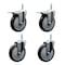 Service Caster 5 Inch Black Polyurethane Swivel 58 Inch Threaded Stem Caster Set 2 Total Lock Brakes SCC-TSTTL20S514-PPUB-BLK-58212-2-S-2 - alternate 1